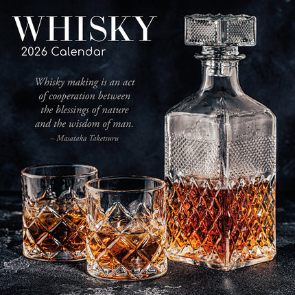 Whisky - 2026 Square Wall Calendar 16 Month Food Planner Christmas New Year Gift