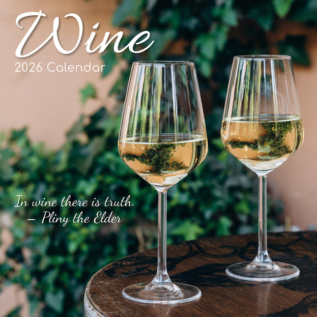 Wine - 2026 Square Wall Calendar 16 Months Food Planner Christmas New Year Gift