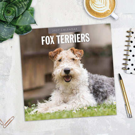 Fox Terriers 2027 square wall calendar - image detail