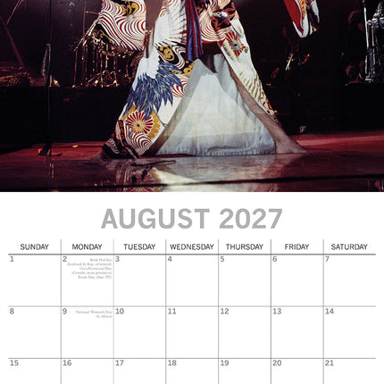 Freddie Mercury 2027 Premium Square Wall Calendar August sample page