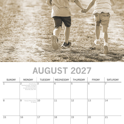 Friendship 2027 Premium Square Wall Calendar August sample page