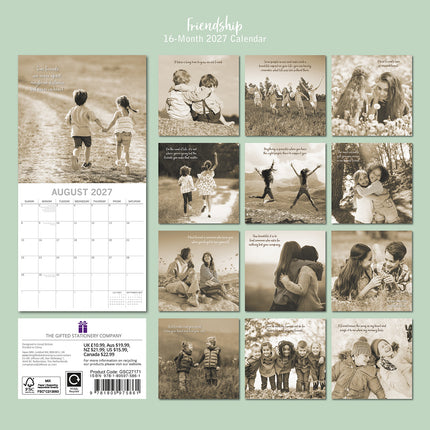 Friendship 2027 Premium Square Wall Calendar back cover