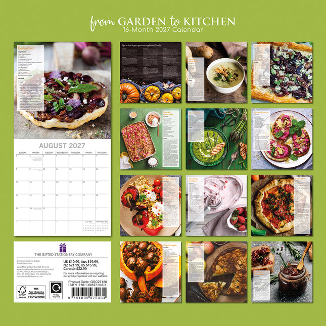 From Garden to Kitchen 2027 Premium Square Wall Calendar back cover