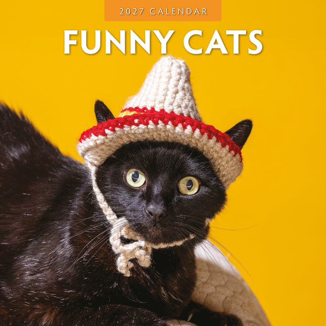 Funny Cats 2027 square wall calendar - front cover