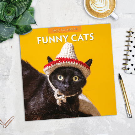 Funny Cats 2027 square wall calendar - image detail