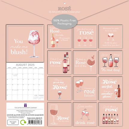 Rose虂 2025 Square Wall Calendar 16 Month Premium Planner Christmas New Year Gift