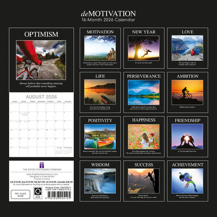 Demotivation - 2026 Square Wall Calendar 16 Months Funny Planner New Year Gift