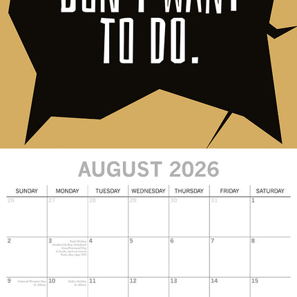 Life The Struggle is Real - 2026 Square Wall Calendar 16 Month Fun Planner Gift