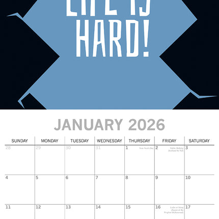 Life The Struggle is Real - 2026 Square Wall Calendar 16 Month Fun Planner Gift