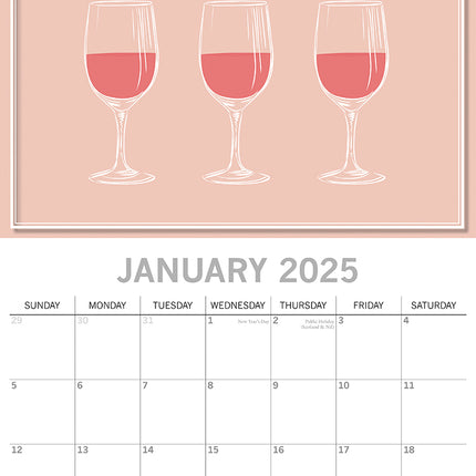 Rose虂 2025 Square Wall Calendar 16 Month Premium Planner Christmas New Year Gift