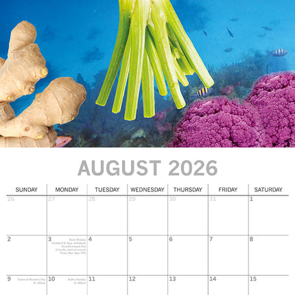 Sea Food - 2026 Square Wall Calendar 16 Months Funny Planner Xmas New Year Gift