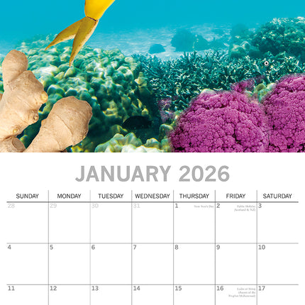 Sea Food - 2026 Square Wall Calendar 16 Months Funny Planner Xmas New Year Gift