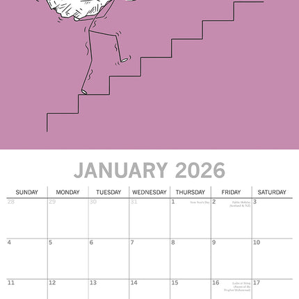 The Scary Reality of Adulting - 2026 Square Wall Calendar 16 Month Funny Planner