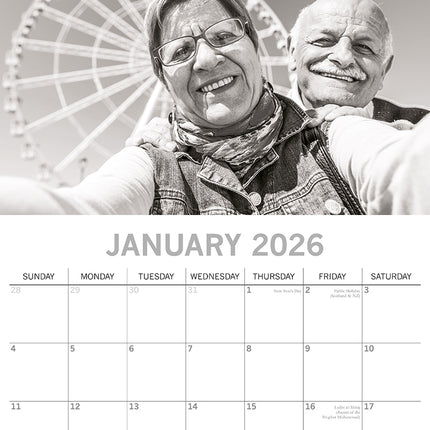 Wrinkly Wit - 2026 Square Wall Calendar 16 Months Funny Planner New Year Gift