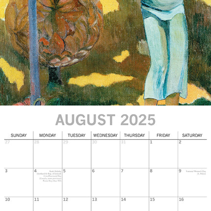 Gauguin - 2025 Square Wall Calendar Arts 16 Months Premium Planner Gift