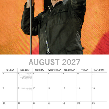 George Michael 2027 Premium Square Wall Calendar August sample page