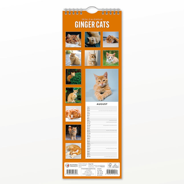 Ginger Cats 2027 square wall calendar - back cover