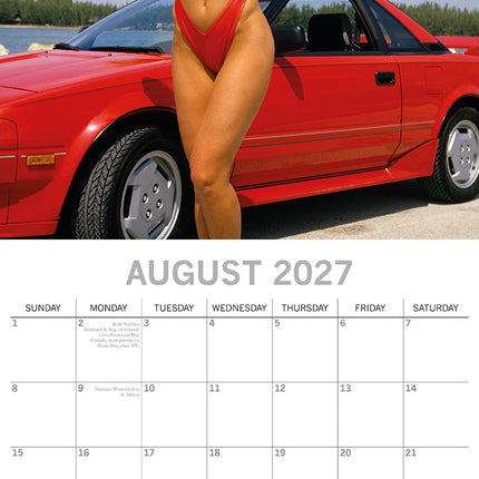 Girls & Cars 2027 Premium Square Wall Calendar August sample page