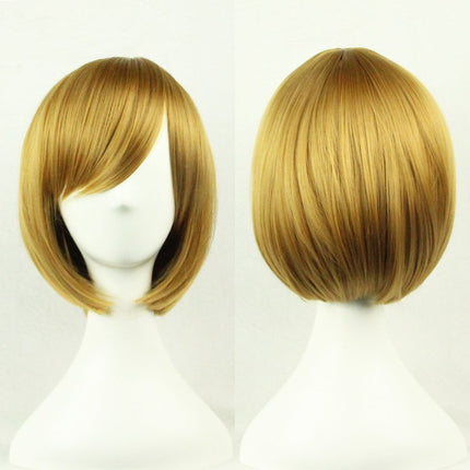 Womens Short 30cm Straight Synthetic BOB Wigs w Side Bangs Cosplay Costume Party - Zmart Australia