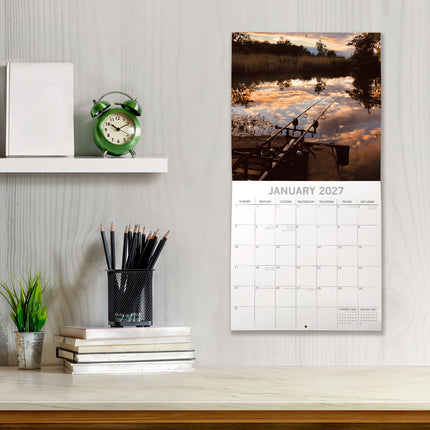 Gone Fishing 2027 Premium Square Wall Calendar lifestyle image