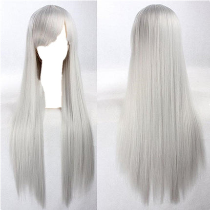 New 80cm Straight Sleek Long Full Hair Wigs w Side Bangs Cosplay Costume Womens - Zmart Australia