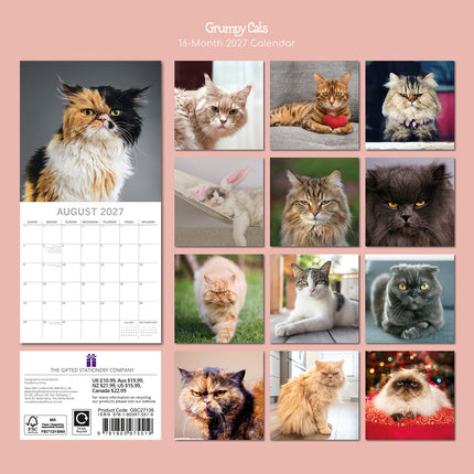 Grumpy Cats 2027 Premium Square Wall Calendar back cover