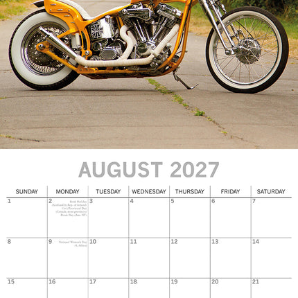 Harleys 2027 Premium Square Wall Calendar August sample page