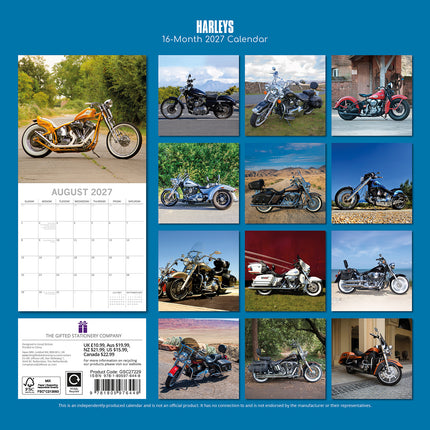 Harleys 2027 Premium Square Wall Calendar back cover