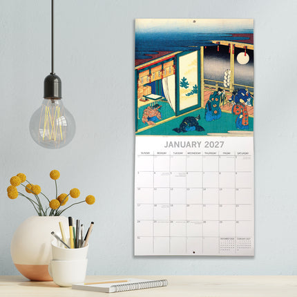 Hokusai 2027 Premium Square Wall Calendar lifestyle image