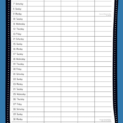 Home Organiser 2027 Premium Square Wall Calendar August sample page