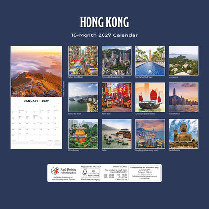 Hong Kong 2027 square wall calendar - back cover