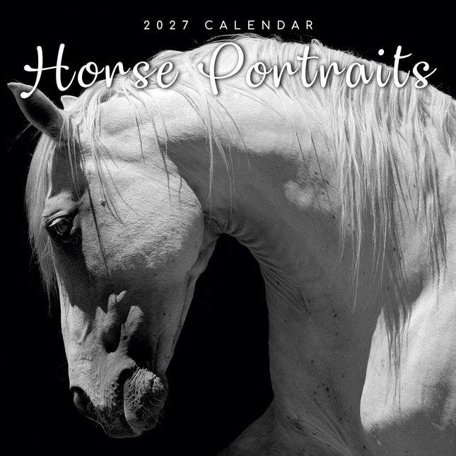 Horse Portraits 2027 Premium Square Wall Calendar cover