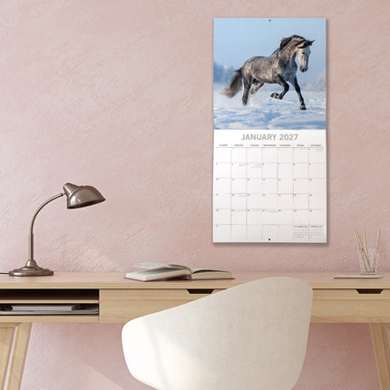 Horses 2027 Premium Square Wall Calendar lifestyle image