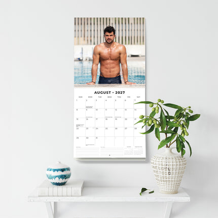 Hot Guys 2027 square wall calendar - wall display