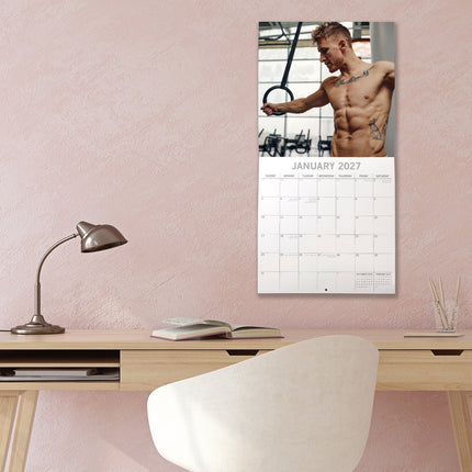 Hot Shirtless Men 2027 Premium Square Wall Calendar lifestyle image