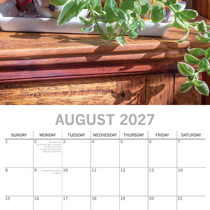 House Plants 2027 Premium Square Wall Calendar August sample page
