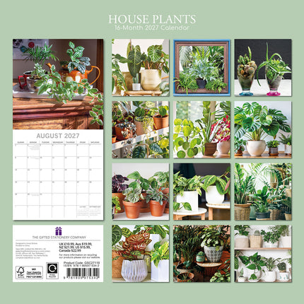 House Plants 2027 Premium Square Wall Calendar back cover