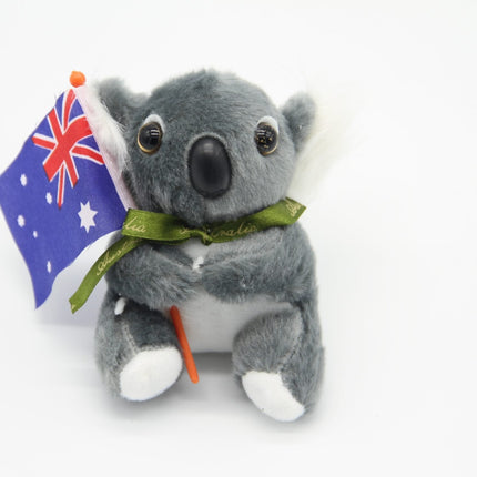 3x Australian Souvenir Soft Plush Toy Koala Kangaroo Australia Animals w Flag - Zmart Australia