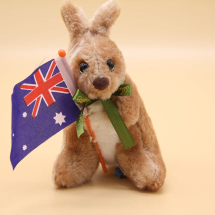 3x Australian Souvenir Soft Plush Toy Koala Kangaroo Australia Animals w Flag - Zmart Australia