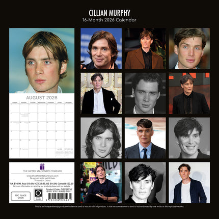 Cillian Murphy - 2026 Square Wall Calendar 16 Months Planner Xmas New Year Gift