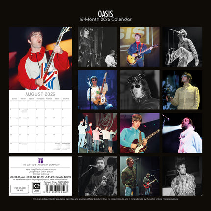 Oasis - 2026 Square Wall Calendar 16 Months Home Planner Christmas New Year Gift