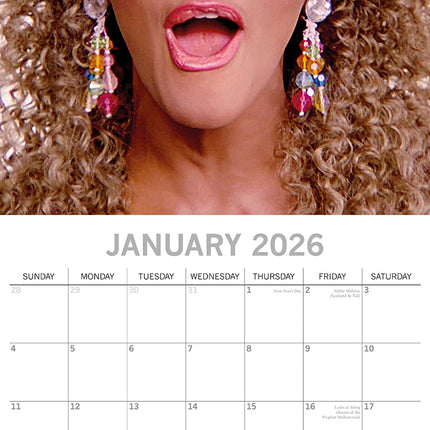 Whitney Houston - 2026 Square Wall Calendar 16 Months Planner Xmas New Year Gift