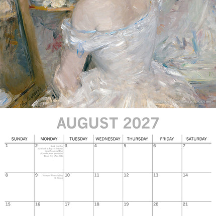 Impressionists 2027 Premium Square Wall Calendar August sample page