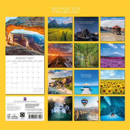 Inspiration 2027 Premium Square Wall Calendar back cover