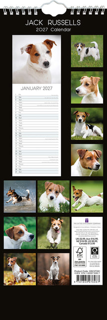 Jack Russells 2027 Premium Slim Wall Calendar back cover