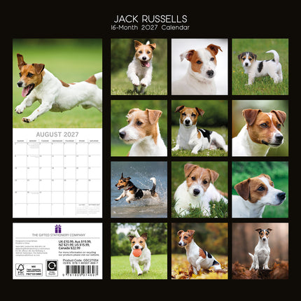 Jack Russells Terrier 2027 Premium Square Wall Calendar back cover
