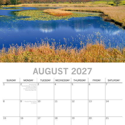 Japan 2027 Premium Square Wall Calendar August sample page