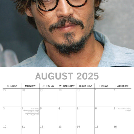 Johnny Depp - 2025 Square Wall Calendar 16 Months Premium New Year Planner Gift