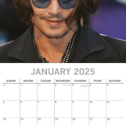 Johnny Depp - 2025 Square Wall Calendar 16 Months Premium New Year Planner Gift