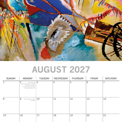 Kandinsky 2027 Premium Square Wall Calendar August sample page
